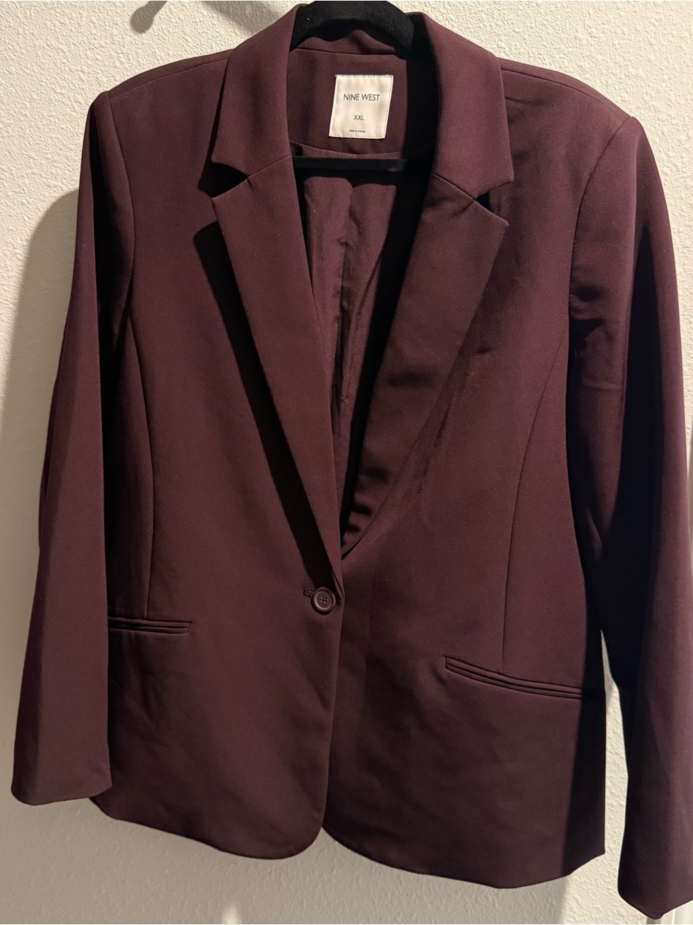 Nine West Women's Deep Burgundy color Single-Button Blazer